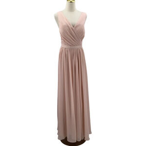 AW BRIDAL sz 8 M pink blush Gwyneth chiffon bridesmaid party maxi dress NEW b161
